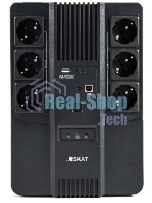 Источник бесперебойного питания Бастион SKAT-UPS 600 AI 220В 360Вт 1АКБ 7А·ч внутр. меандр. стаб-ция напр-я. 6 выходов (8998)