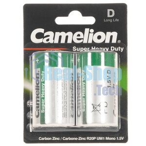 Элемент питания солевой Camelion R R20 (шринка 2шт) 1.5 В
