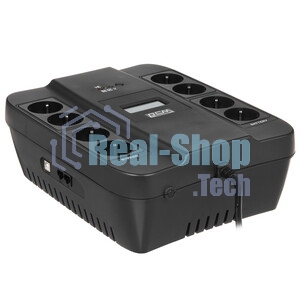 Источник бесперебойного питания Powercom Back-UPS SPIDER, Line-Interactive, LCD, AVR, 1100VA/605W, Schuko, USB, черный (1452054)