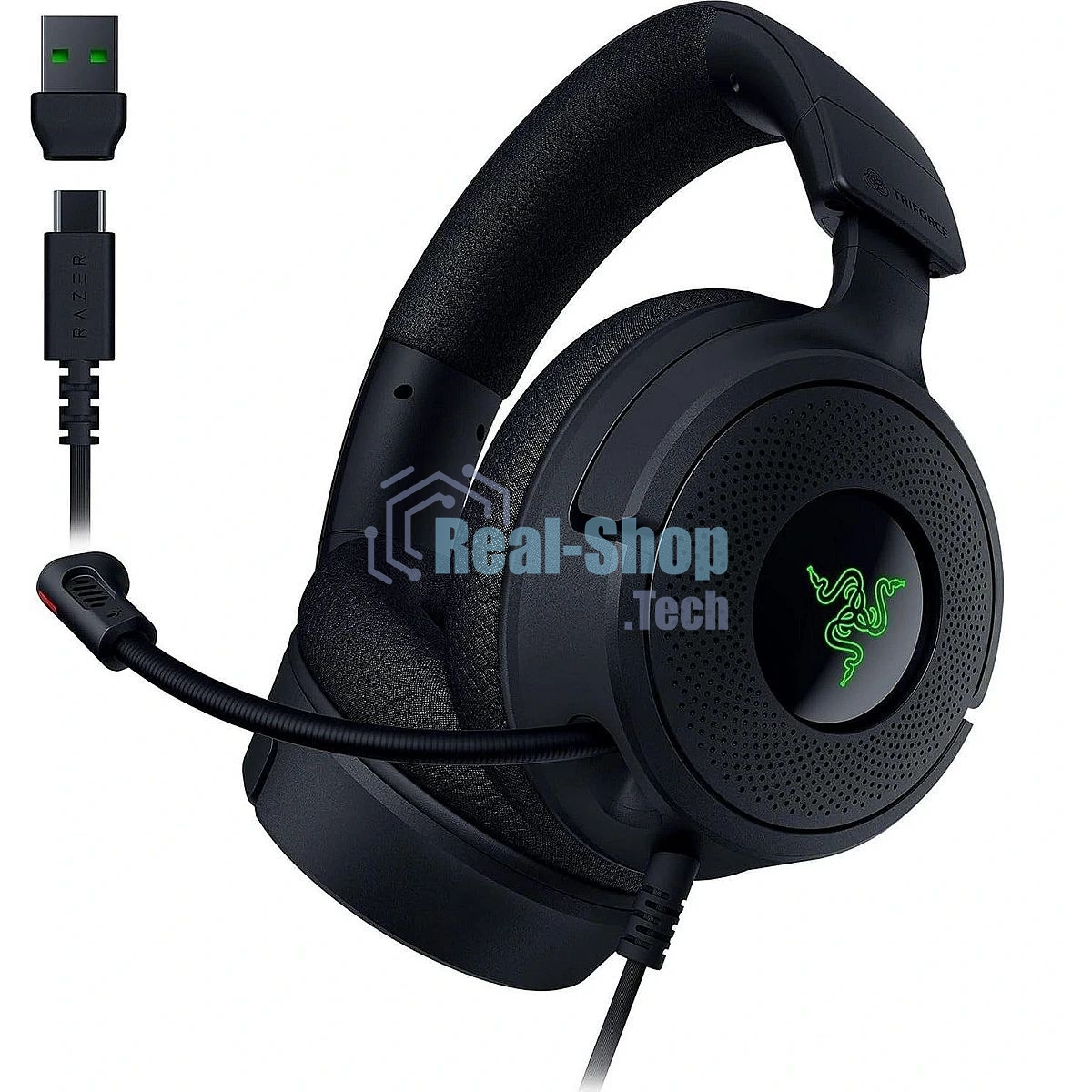 Гарнитура Razer Kraken V4 X чёрный, проводная, подсветка
