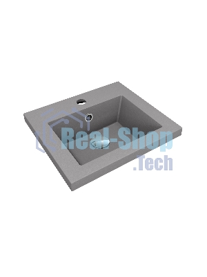 Тумба под раковину Bau Stil Loft grey brushed, раковина кварцевая BAU Stil 40, серый металлик, смеситель Hotel Black, черный