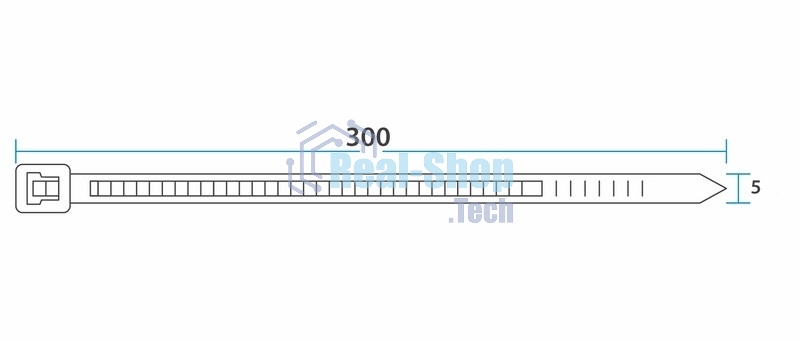 Хомут-стяжка кабельная нейлоновая Rexant 300 x 4,8 мм, белая, упаковка 100 шт.