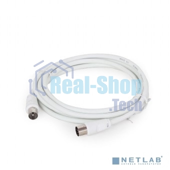 Кабель телевизионный Cablexpert, CCV-515-W-5M, Coaxial M/F, белый, 5м
