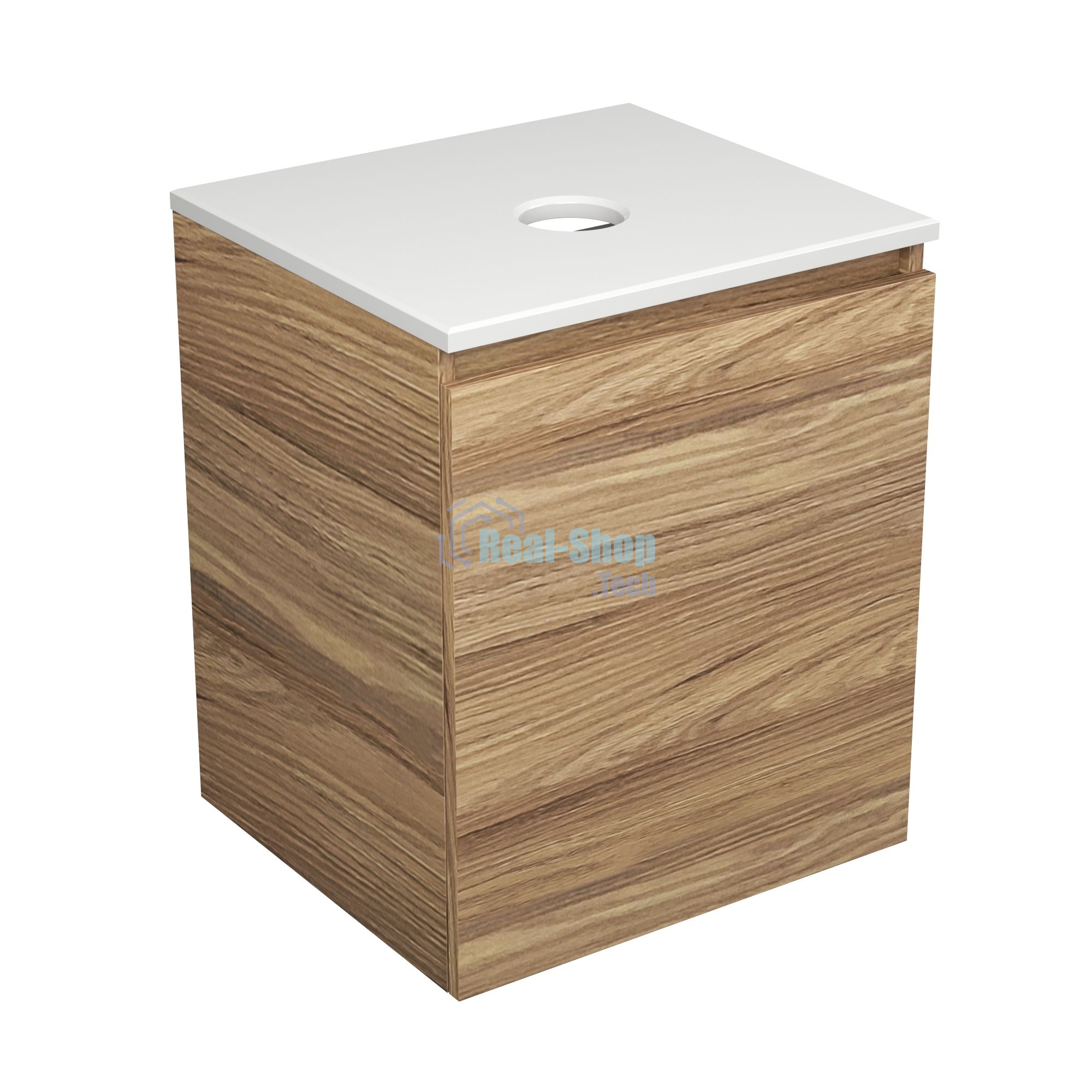 Тумба Bau Dream Blackwood 50 с дверцей, раковина BAU Dream D43, выпуск клик клак, черный