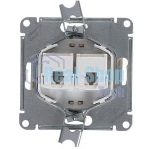 Розетка компьютерная 2-ая компьютерная RJ45+RJ45, кат.5E SE Glossa Графит