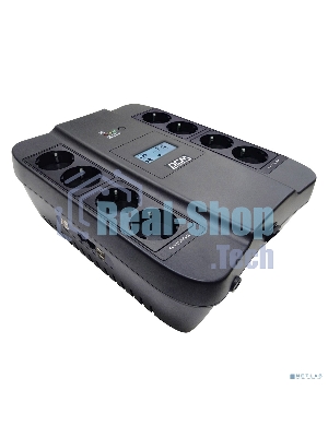Источник бесперебойного питания Powercom Back-UPS SPIDER, Line-Interactive, LCD, AVR, 900VA/540W, Schuko, USB, black (1456263)
