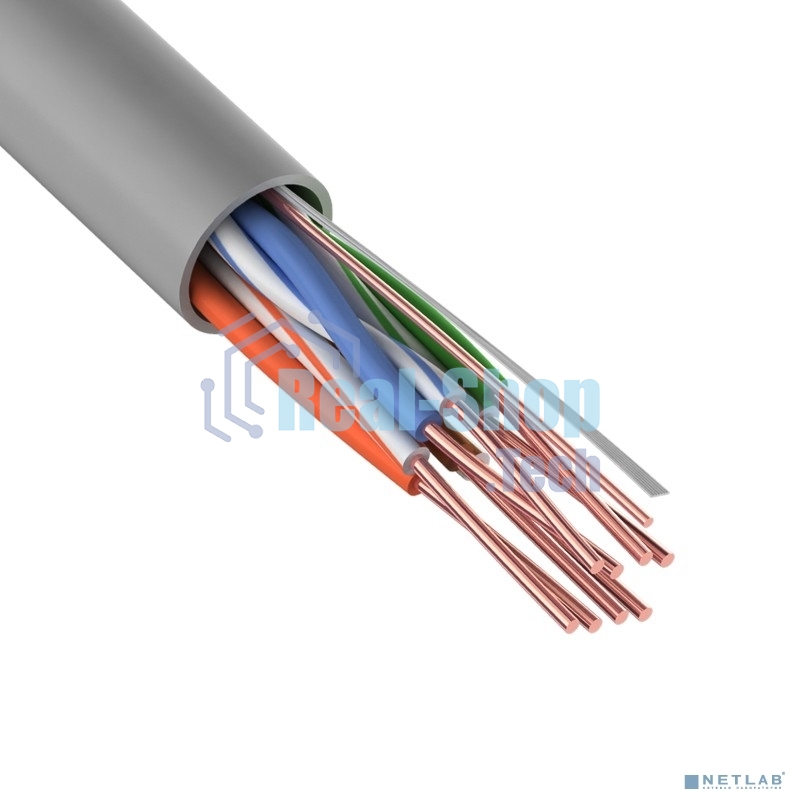 Кабель витая пара Rexant U/UTP, cat.5e, ZH нг(А)-HF, 4PR, 24AWG, внутренний, серый, 305 м