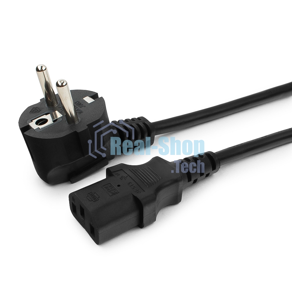 Кабель питания Cablexpert PC-186-1-5M, 5м, Schuko- C13, 3x1кв.мм, черный, с заземлением, пакет