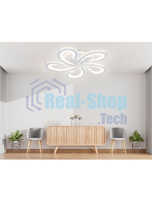 Потолочный светодиодный светильник Ambrella light FA1703/5 WH/CH белый/хром 149W 3000K-6400K 540*540*90 (ПДУ РАДИО 2.4G)