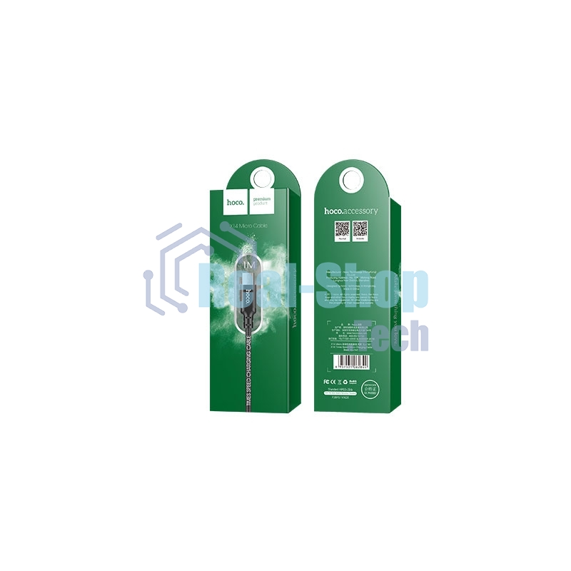 Кабель HOCO X14 USB 2.0, AM/microBM, черный, 1м