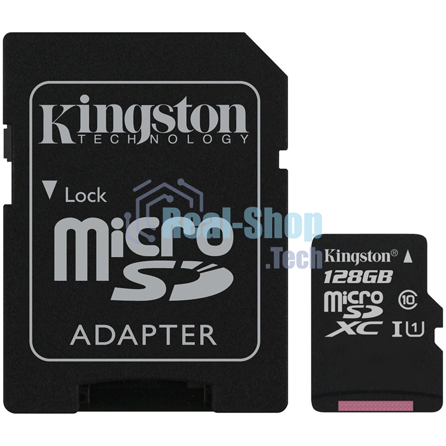 Флеш карта microSDHC 128Gb microSDXC Kingston SDCS2/128Gb Class10 UHS-I Canvas Select up to 100Mb/s с адапт.