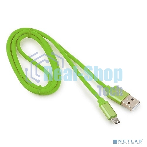 Кабель USB2.0 Cablexpert CC-S-mUSB01Gn-1M, AM/microB, серия Silver, 1м, зеленый, блистер