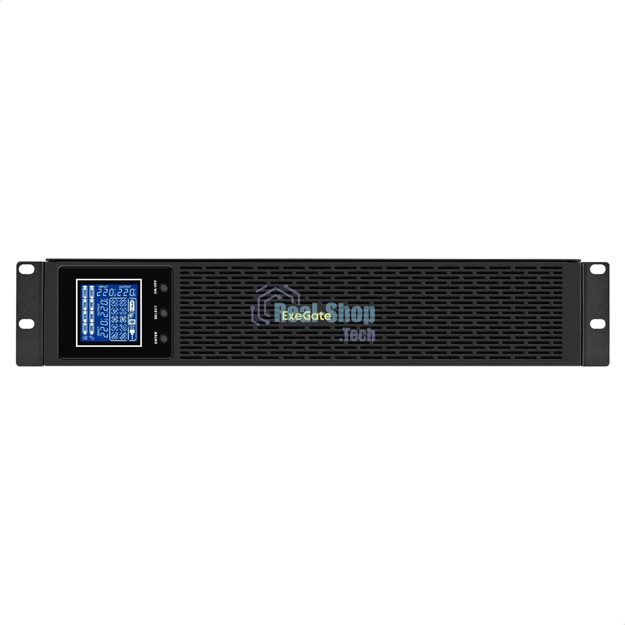 Источник бесперебойного питания Pure Sine Wave ExeGate SinePower UHB-3000.LCD.AVR.8C13.RJ.USB.BC.2U (3000VA/2400W, LCD, AVR, 8*C13, RJ45/11,Источник бесперебойного питания USB, батарея 12V 9Ah - 4шт, Rackmount 2U/Tower, возможность подключения до 2 внешних батарейных блоков 48В (поставляются отдельно),