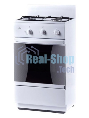 Плита комбинированная Flama CK 2202 W белый, конфорок 2 шт, духовка 30 л, 50 см x 85 см x 38 см