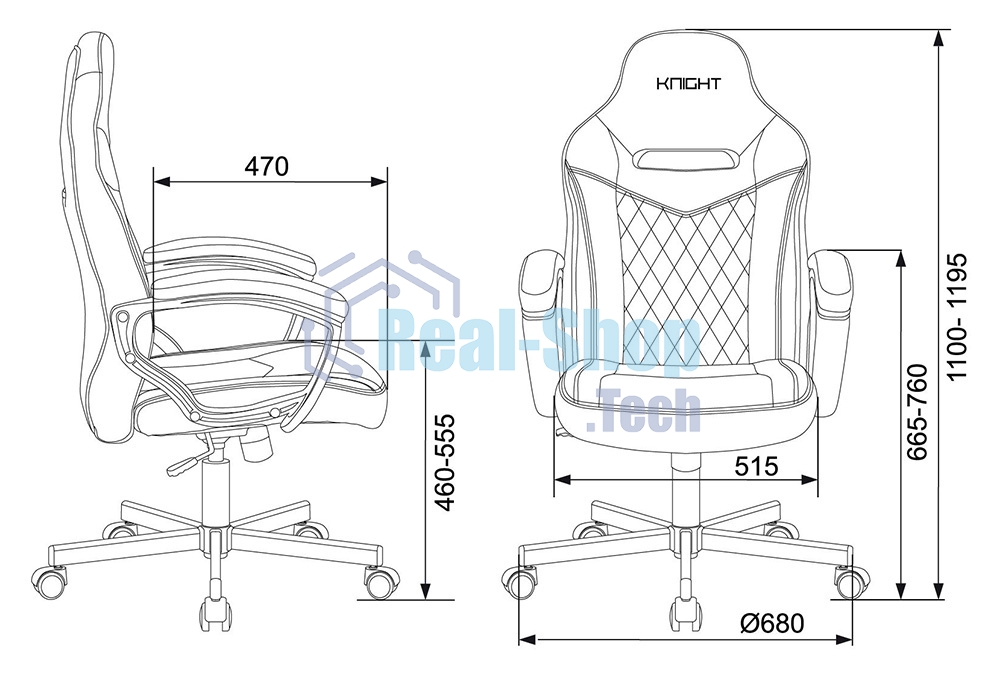 Кресло Бюрократ VIKING 6 KNIGHT B FABRIC черный, ткань, 120 кг, механизм качания