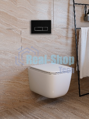 Инсталляция с унитазом комплект BAU PRO 6 в 1: унитаз подвесной безободковый торнадо Bau Dream 51х35, быстросъемное сиденье микролифт, кнопка смыва BAU Pulse, черная матовая/хром