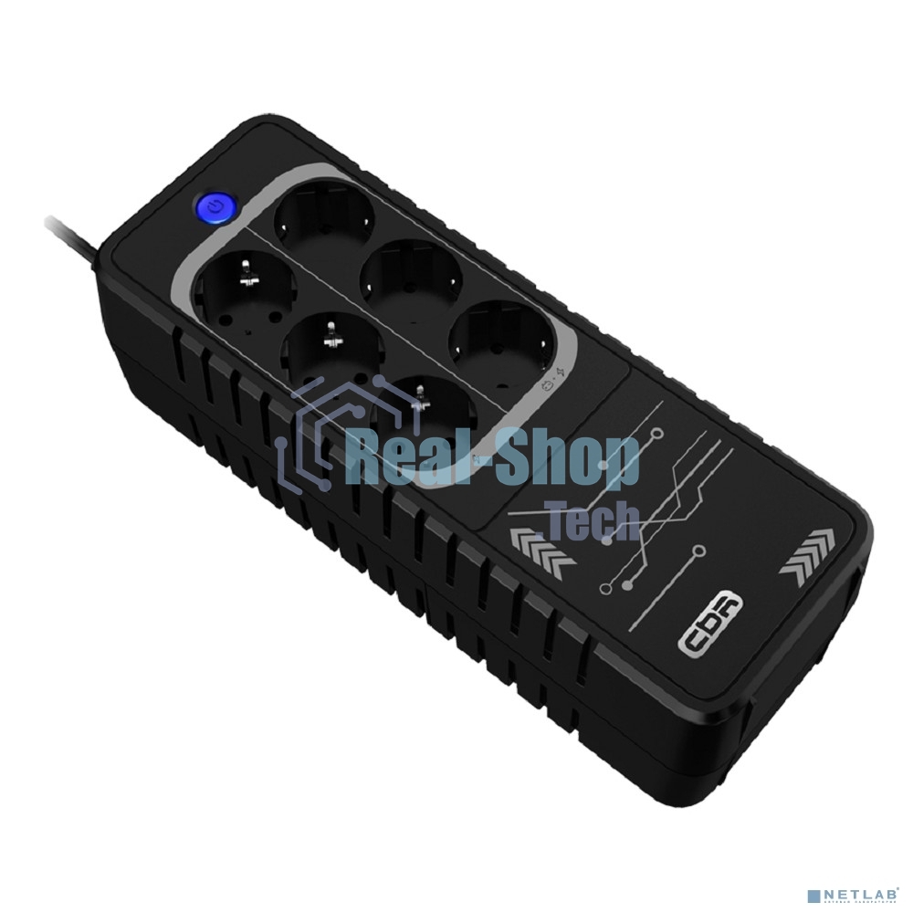 ИБП CBR LGT-650H-6F-LDB Offline 650VA/360W 5Ah12V 6 x Shuko+ Breaker