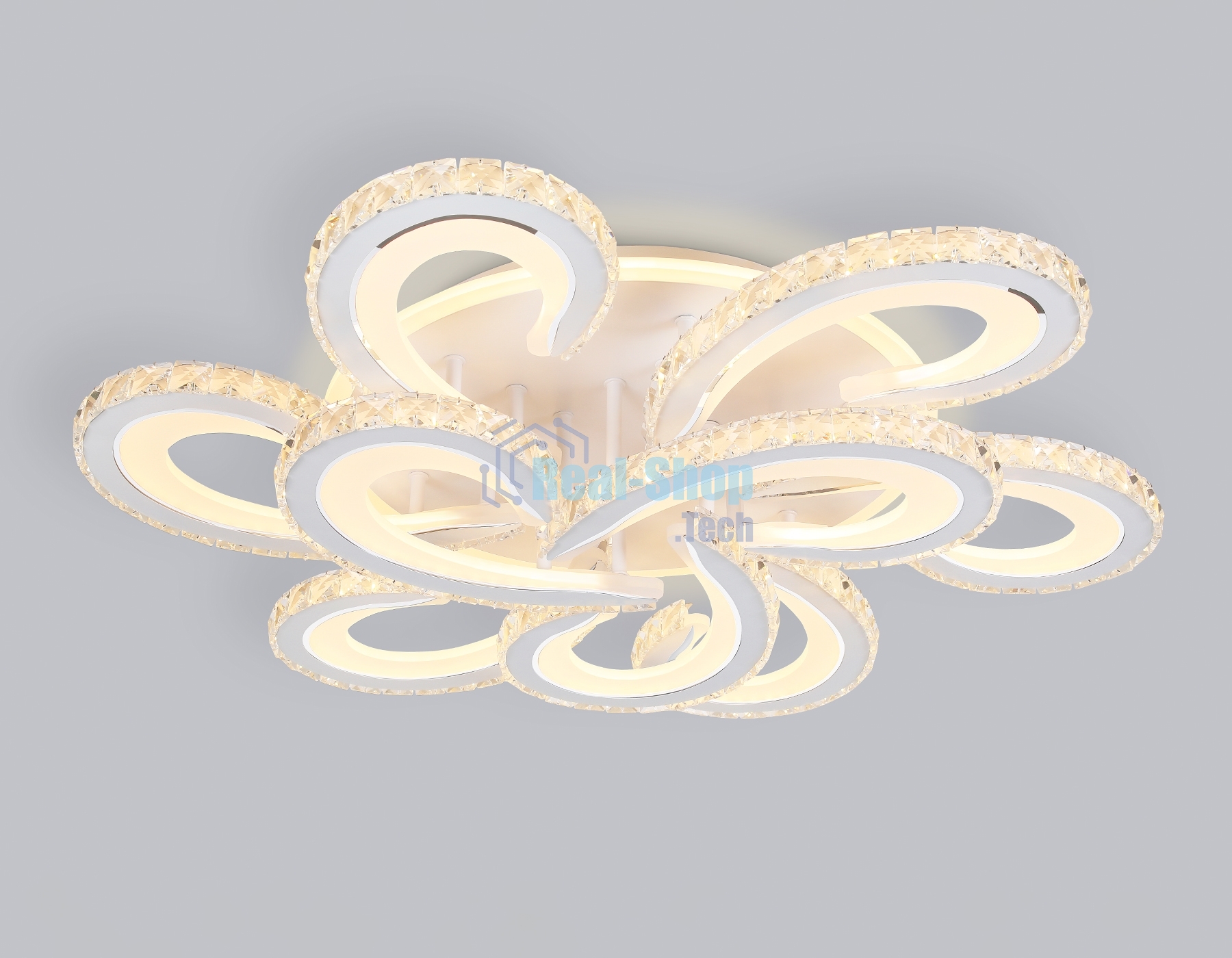Потолочный светодиодный светильник Ambrella light FA1704/6+3 WH/CH белый/хром 255W 3000K-6400K 610*610*130 (ПДУ РАДИО 2.4G)