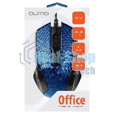 Мышь проводная Qumo Office M14 синий, 1000 dpi, USB, кнопки - 3