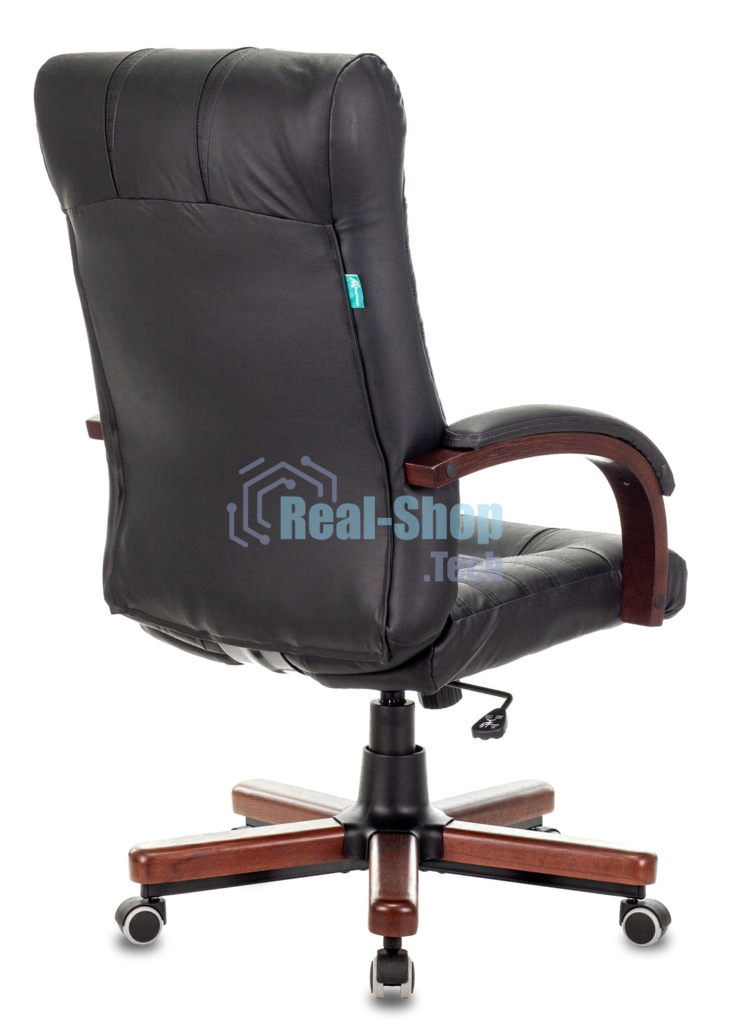 Кресло Бюрократ KB-10WALNUT/B/LEATH черный, кожа