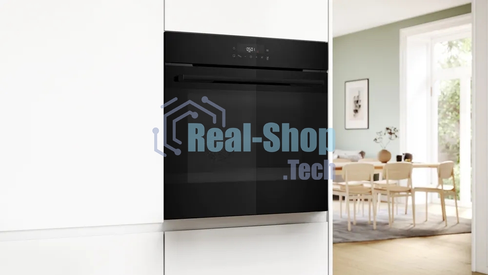 Электрический духовой шкаф Bosch HJG852YB0T Serie 6, 60 см, 66 л, черный,сенсорное управление, 8 режимов+AutoPilot 30(30 автоматических программ), LCD-дисплей, галогенное освещение, самоочистка EcoClean,Soft Open and Soft Close door,телескопические направляющие на 2 уровнях