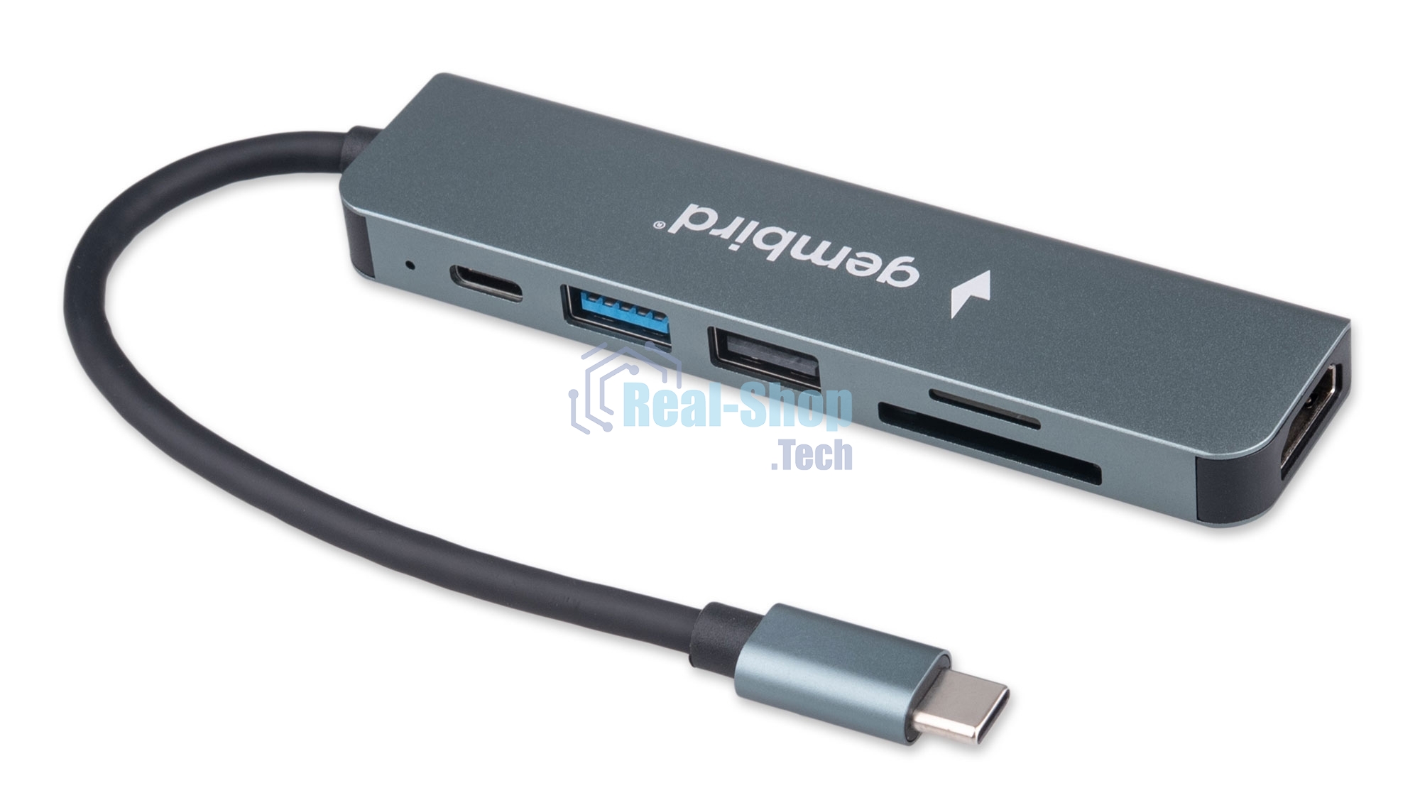 USB-концентратор Gembird UHB-D9, USB Type-C, PD100W, SD/TF, USB 2.0, HDMI, USB Type-C