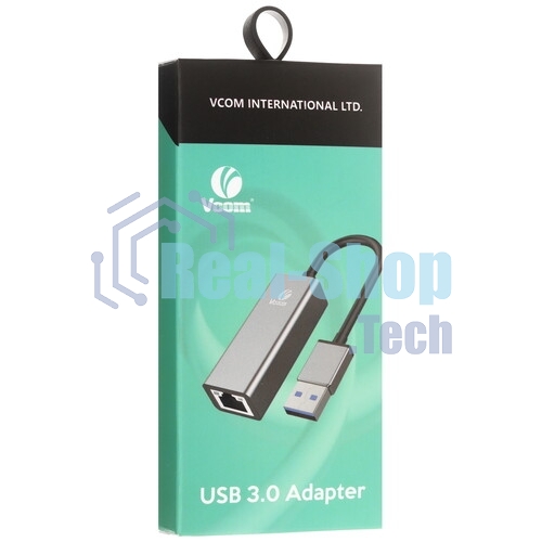 Кабель-переходник USB 3.0 (Am) --> LAN RJ-45 Ethernet 1000 Mbps, Aluminum Shell, VCOM DU312M