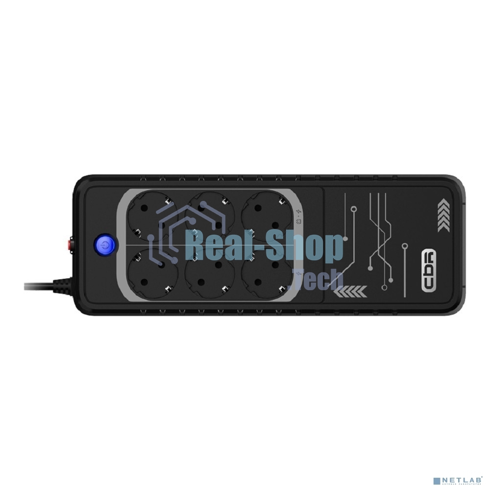 Источник бесперебойного питания CBR LGT-850H-6F-LDB Offline 850VA/480W 6Ah12V 6 x Shuko+ Breaker