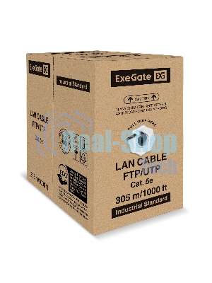Кабель ExeGate UTP4-C5e-CCA-S25-OUT-PE-BK-305 UTP 4 пары кат.5e CCA, 0.45мм (25AWG), внешн., без троса, 305м, черн., PE
