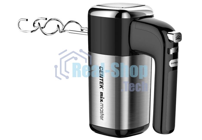Миксер Centek CT-1120 черный/сталь 1200 Вт,, 5 скоростей+турбо, взбивание/замешивание