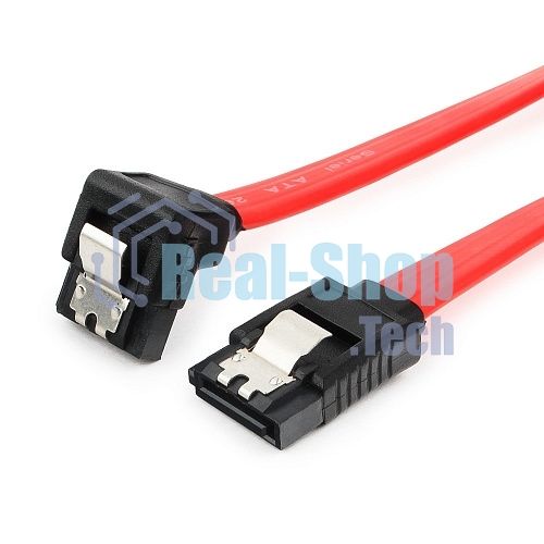 Кабель интерфейсный SATA Cablexpert CC-SATAM-DATA90-0.3M, 30 см, угловой разъем, 7pin/7pin, защелка, пакет