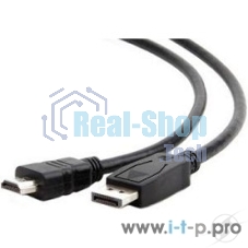Кабель DisplayPort-HDMI Gembird/Cablexpert 1,8м, 20M/19M, черный, экран, пакет