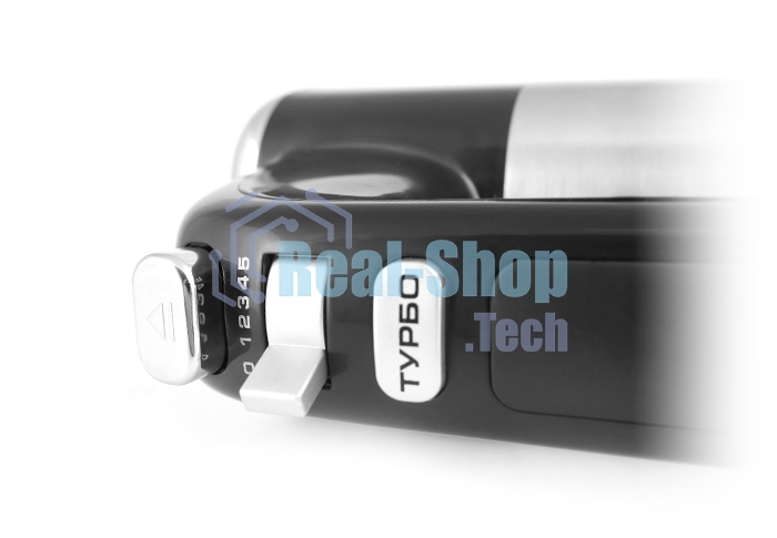 Миксер Centek CT-1120 черный/сталь 1200 Вт,, 5 скоростей+турбо, взбивание/замешивание