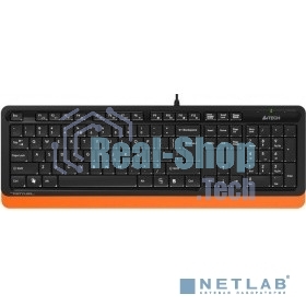 Комплект клавиатура+мышь A4Tech FStyler F1010 проводной, USB, 1600 DPI, чёрный/оранжевый