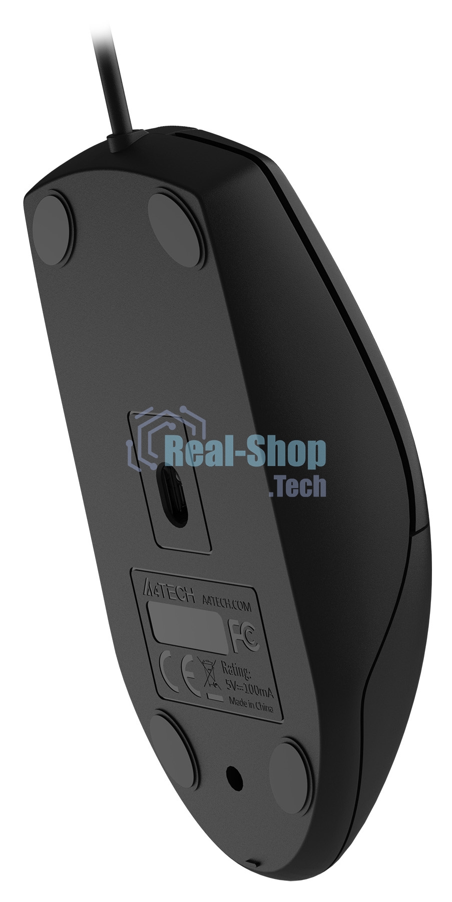Мышь проводная A4Tech OP-330S черный, 1200 dpi, USB, кнопки - 3