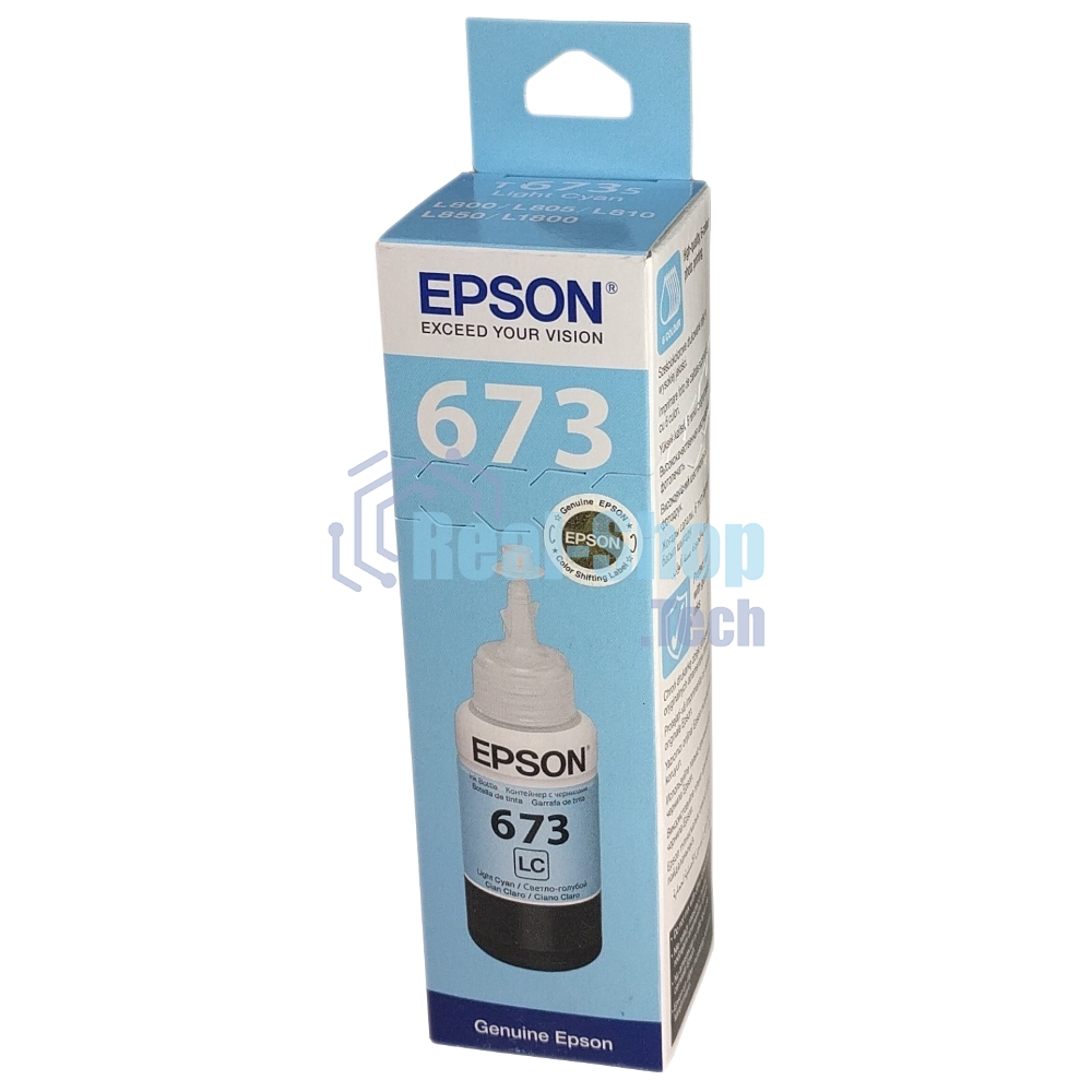 Чернила Epson 673 C13T673598 (аналог C13T67354A) светло-голубой 70мл для Epson L800/L810/L850/L1800