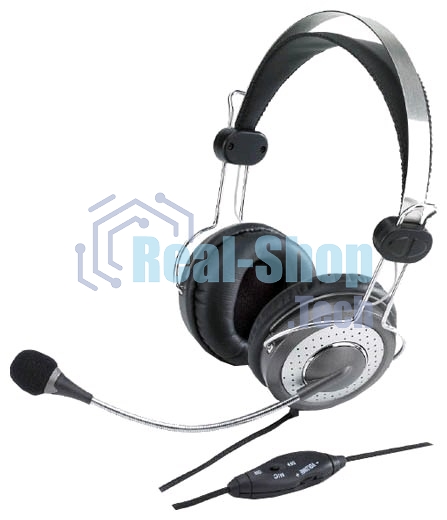 Гарнитура Genius HS-04SU черный/серый, проводная