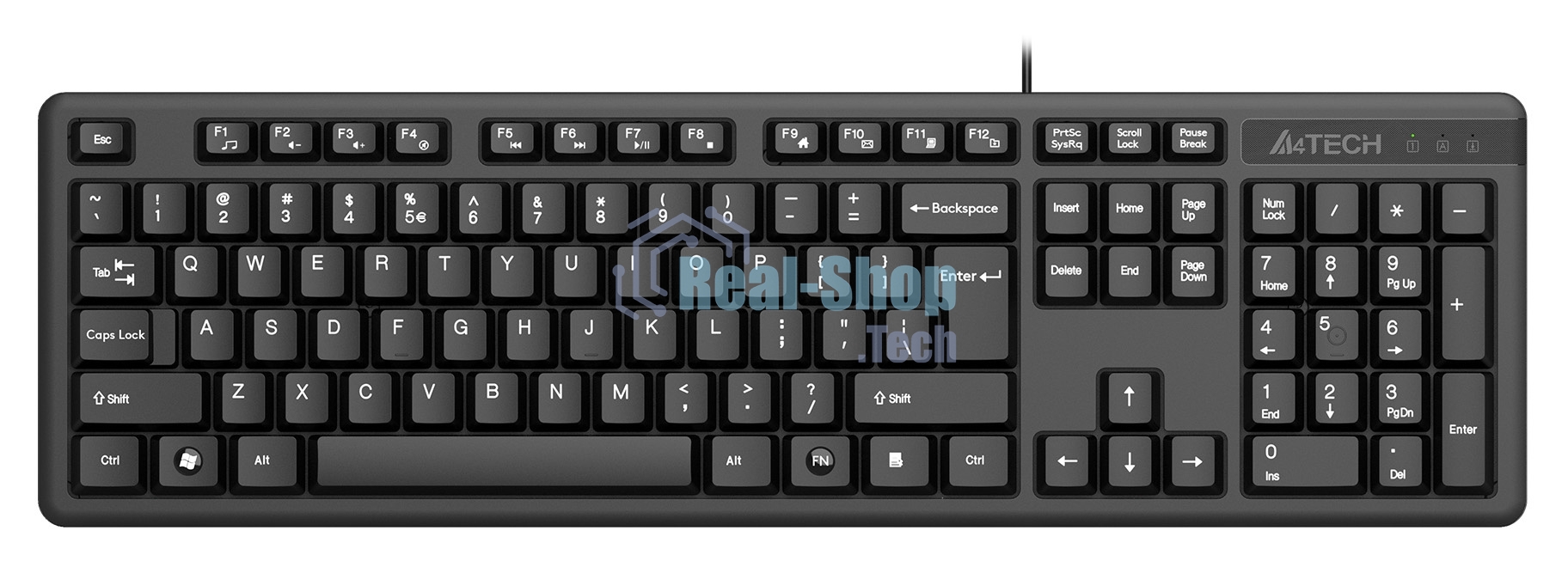 Клавиатура проводная A4Tech KK-3, USB, черный