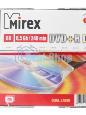 Диск DVD+R Mirex 8.5 Gb, 8x, Slim Case (1), Dual Layer (1/50)