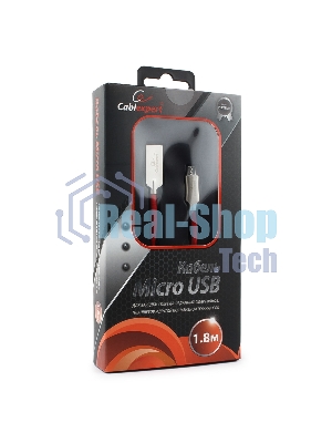 Кабель USB2.0 Cablexpert CC-P-mUSB02R-1.8M, AM/microB, серия Platinum, длина 1.8м, красный, блистер