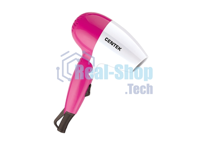 Фен Centek CT-2229 белый/розовый, 1200 Вт, компактный