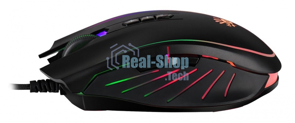 Мышь проводная A4Tech Bloody Q81 черный, 3200 dpi, USB, кнопки - 8