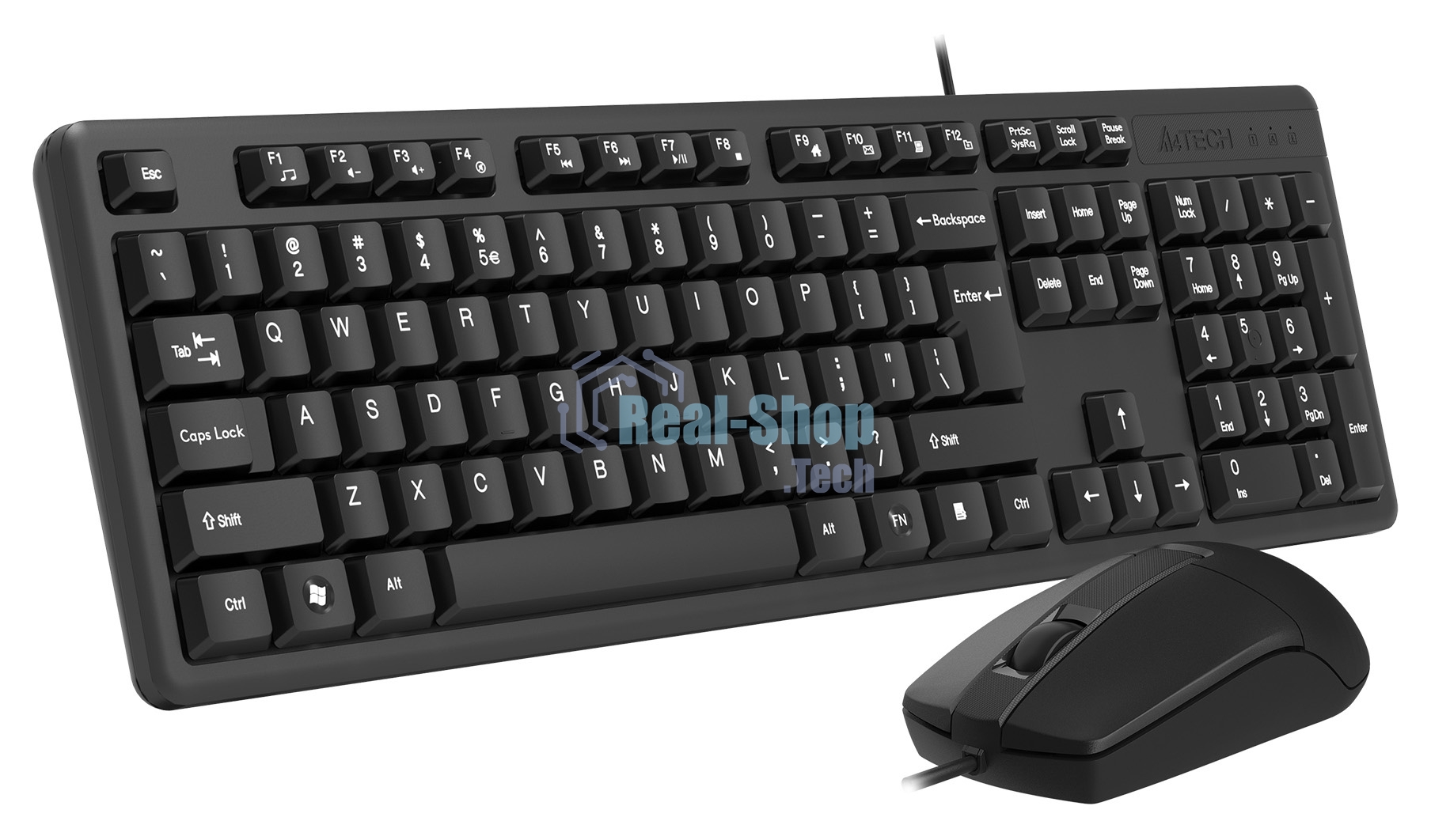 Комплект клавиатура+мышь A4Tech KK-3330 проводной, USB, 1200 DPI, чёрный