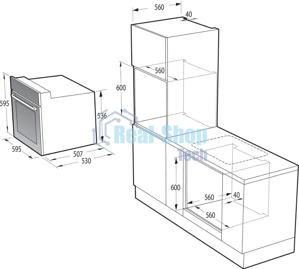 Встраиваемый духовой шкаф электрический Gorenje BO6727E03NX, черный/серебристый
