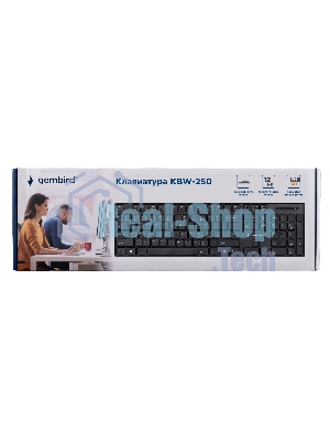 Клавиатура Gembird KBW-250 беспроводная, радиоканал, чёрный