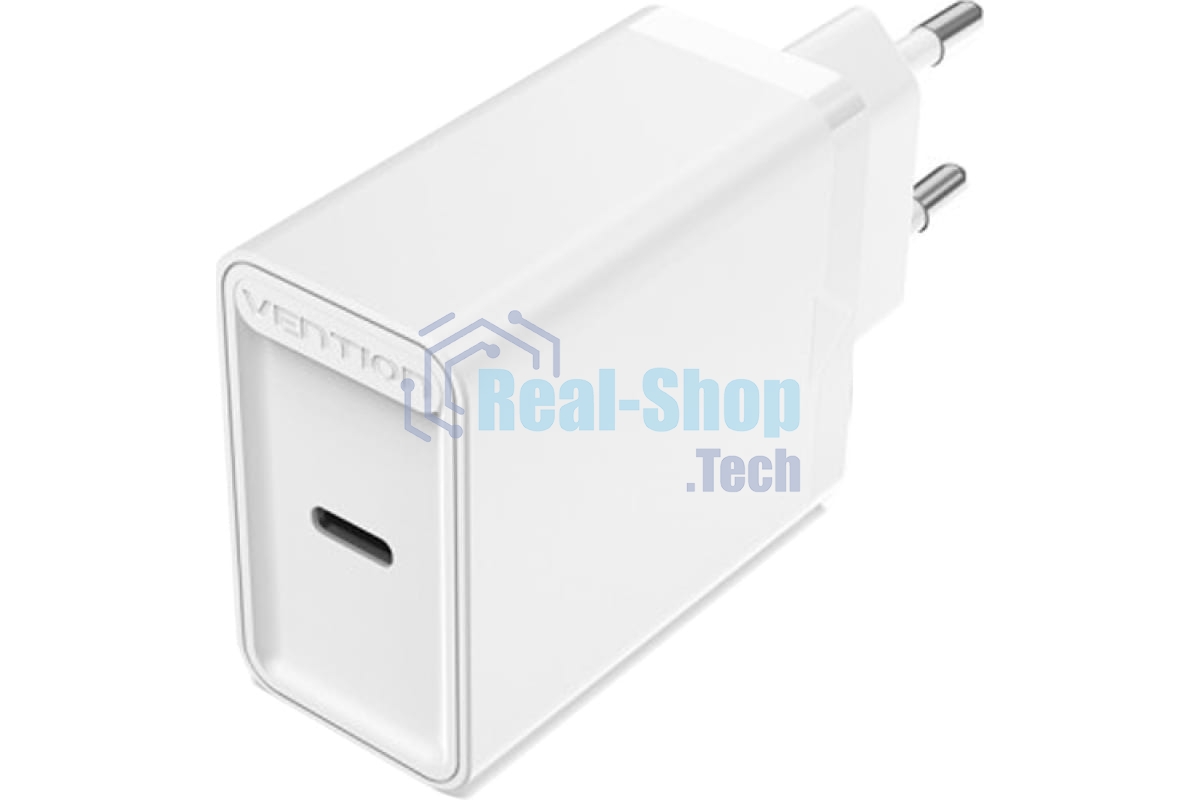 Сетевое зарядное устройство Vention на 1 порт USB C QC 4.0 белый