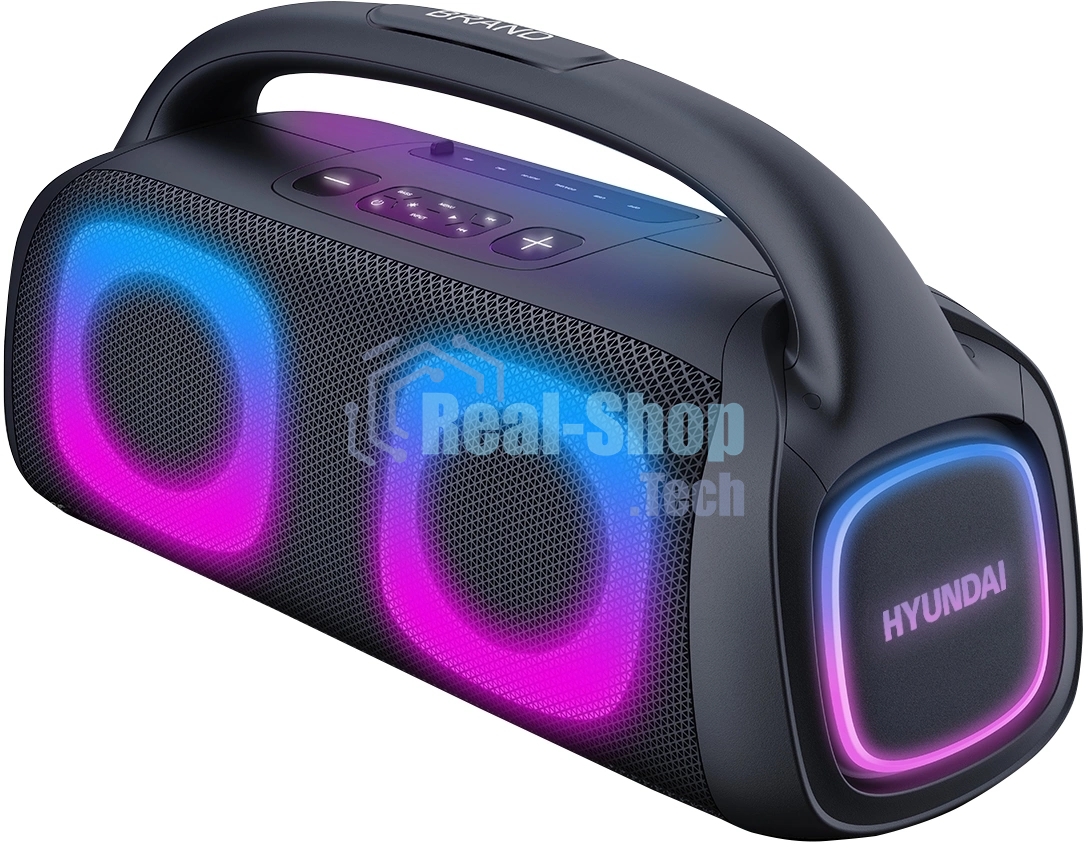 Колонка портативная Hyundai H-PS1027 черный 80W 2.0 BT 10м 3600mAh