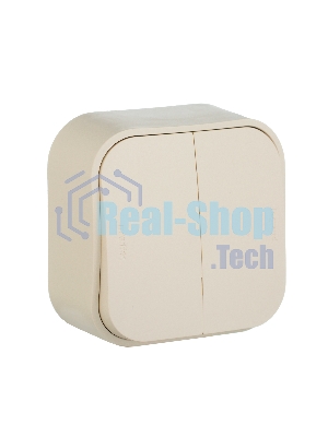 Переключатель 2-клавишный 10А 782236 Legrand Quteo Сл. кость