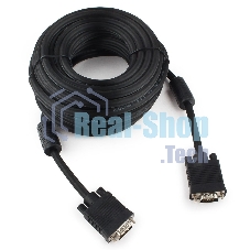 Кабель Gembird/Cablexpert VGA Premium, 15M/15M, 10м, черный, тройной экран, феррит.кольца