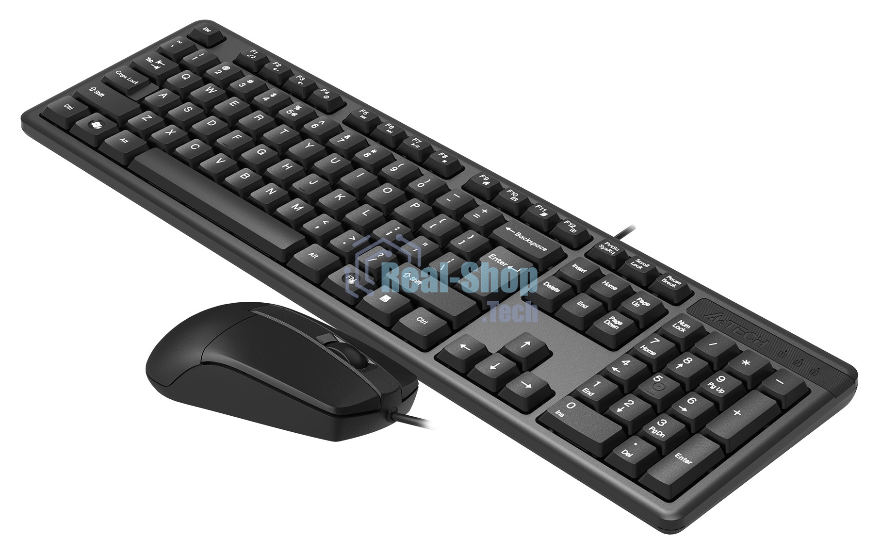 Комплект клавиатура+мышь A4Tech KK-3330S проводной, USB, 1200 DPI, чёрный